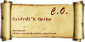 Czifrák Opika névjegykártya